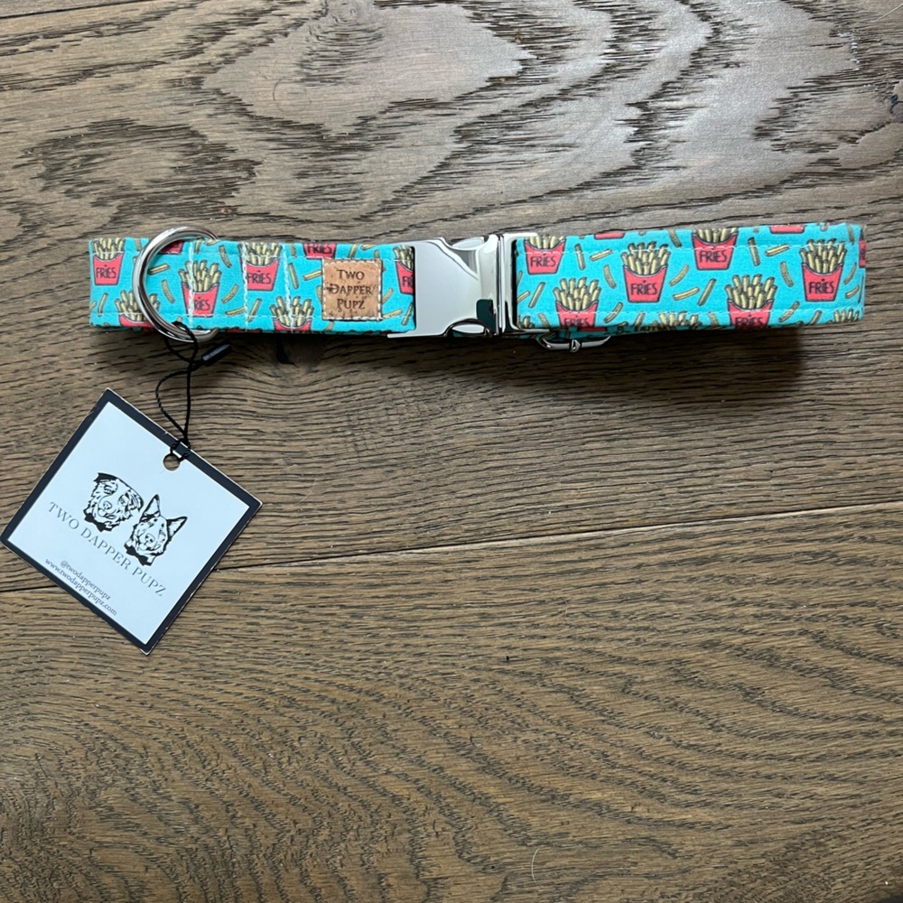 Two Dapper Pupz, Dog Collar 1", Size XL - French Fries - NWT
